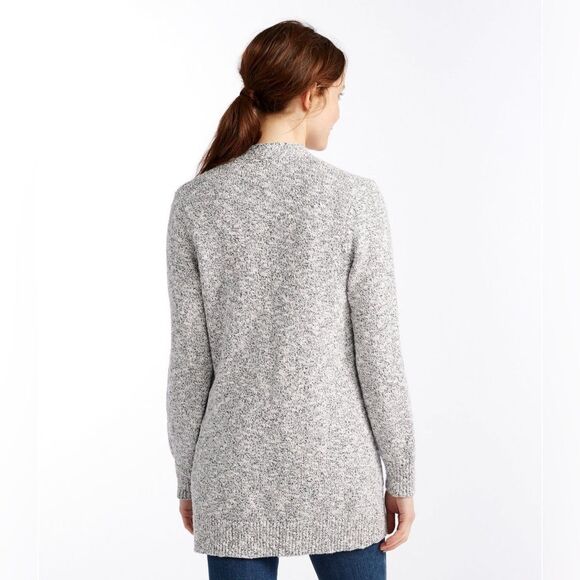 L.L. Bean Cotton Ragg Sweater Open Cardigan - Size Small - Gray - EUC - Picture 2 of 8
